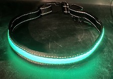New Light Up LED Dog Collar, Dog Collar USB Rechargeable Large, Neon Green