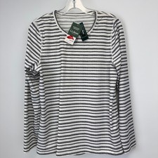 L.L.Bean UPF 50+ Sunblocking Swim Shirt Rash Guard Stripe Medium NWT