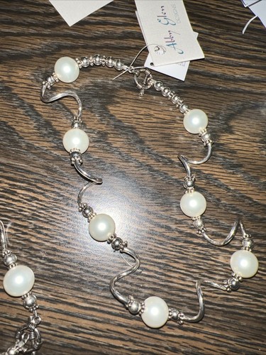 Kentucky Crafted Hand Beaded Shell Pearls Sterling Twist& Beads With Bali Silver - Picture 2 of 8