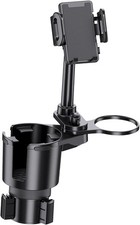 360 Rotating Car Cup Holder Phone Mount, Easy Install Sturdy for Car Truck