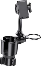 360° Rotating Car Cup Holder Phone Mount, Easy Install Sturdy Black Gift