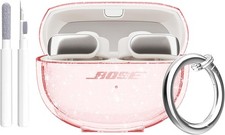 Bose Ultra Open Earbuds Case Clear Pink Glitter, Cute Sparkle Bling Cover 2024