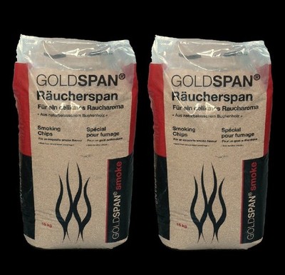 2x Goldspan smoke Räucherspan 15kg Rauchspäne 0,4-1mm B5/10 Räuchermehl räuchern