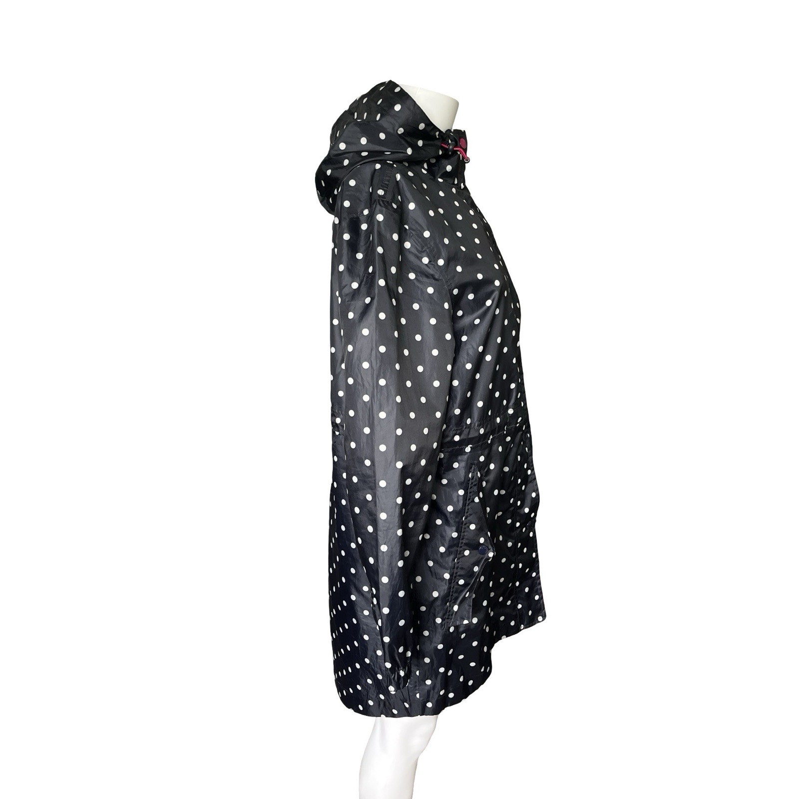 Joules Right as Rain Collection Navy Blue Polka Dot Rain Jacket Womens Size 6 image 4