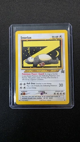 Snorlax 49/53 WOTC Black Star Promo Card 2002 Vintage pokemon 49