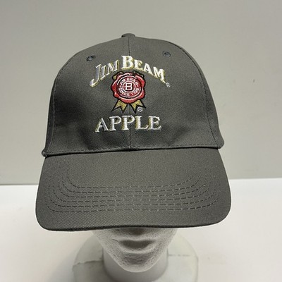 JIM BEAM APPLE Embroidered Logo Hat Cap Adjustable Gray EUC