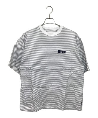 N!ce round logo border tee Border T-shirt Size: M White Men NC 