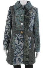 Venus Women Basic Jacket Paisley Multicolor Polyester Button Long Sleeve Size 2