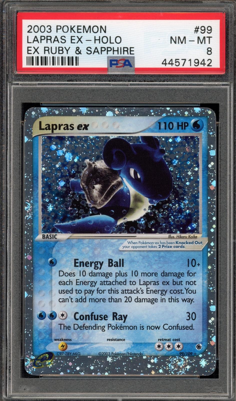 Pokemon Lapras EX Holo Ruby & Sapphire 99/109 PSA 8