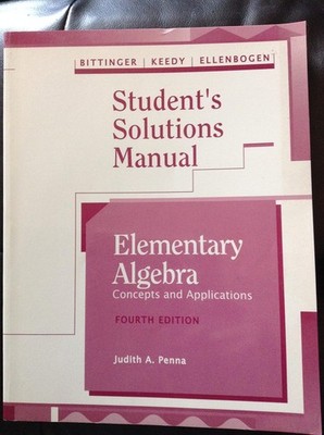 Students Solutions Manual to Elementary Algebra: Concepts and App