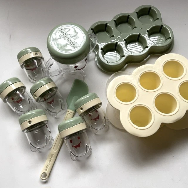 Magic Baby Bullet Food Processor Replacement Cups Date Dial Storage Tray Contain