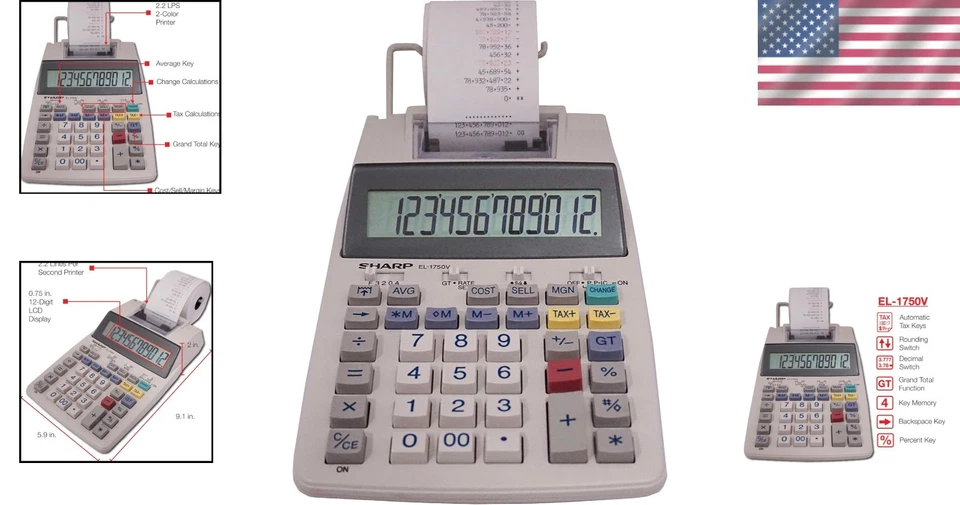 Two-Color Printing Calculator LCD Display - Image 2 of 4