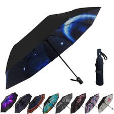 LLanxiry Compact Travel Umbrella, 44" Canopy, Automatic 44 Inch, Space Auto