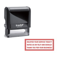 Custom Self-Inking Text Stamp 1" x 2-1/2" Personalized Business Review Stamp