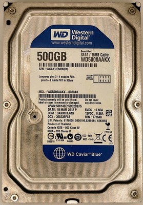 Western Digital Festplatte WD5000AAKX-003AC0 500GB HDD SATA 7200rpm 3,5 Zoll