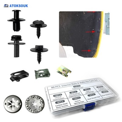 80pcs For Ford Focus Body Bolt U-nut Clip Engine Under Cover Splash Shield Guard