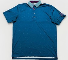 Greyson Golf Polo Shirt Spirit of Lanai Print Size Large Sea Turtle Green Mens