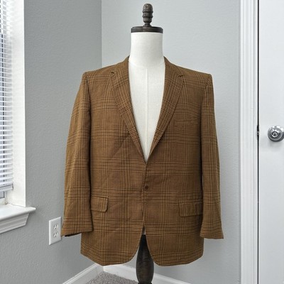 VTG 60's Pendennis Club Merit Sport Coat Men 42 Equestrian Lining Glen Check Mod
