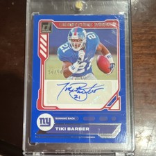 Panini 2023 Donruss Signature Marks Tiki Barber Blue Serial #50/50 BOOKEND 