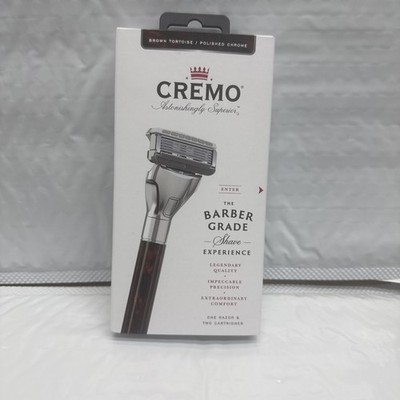 Cremo Superior Barber Grade 5 Blade Razor System w/ 2 Cartridges Brown Tortoise