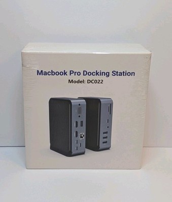 MacBook Pro USB-C Docking Station DC022 Dual HDMI VGA Ethernet SD USB Hub NEW