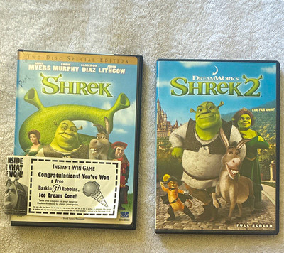 DreamWorks Shrek & Shrek 2 DVD Lot Full Screen Special Edition 2-Disc Set
