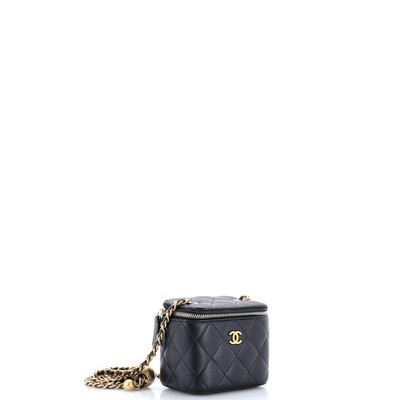 Chanel Pearl Crush Vanity Case with Chain Quilted Lambskin Mini | eBay