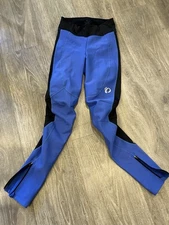 Large Pearl Izumi Ride Women's AmFIB Tights Bicycle Pants Black Blue Zip Ankles