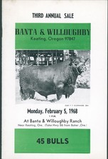 1968 Banta Willoughby Angus Ranch Keating OR Bull Sale Catalog Cattle Auction