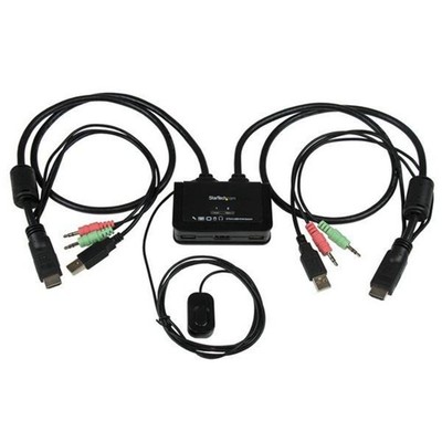 StarTech.com 2 Port USB HDMI KVM Switch mit Audio - Desktop Umschalter USB Power