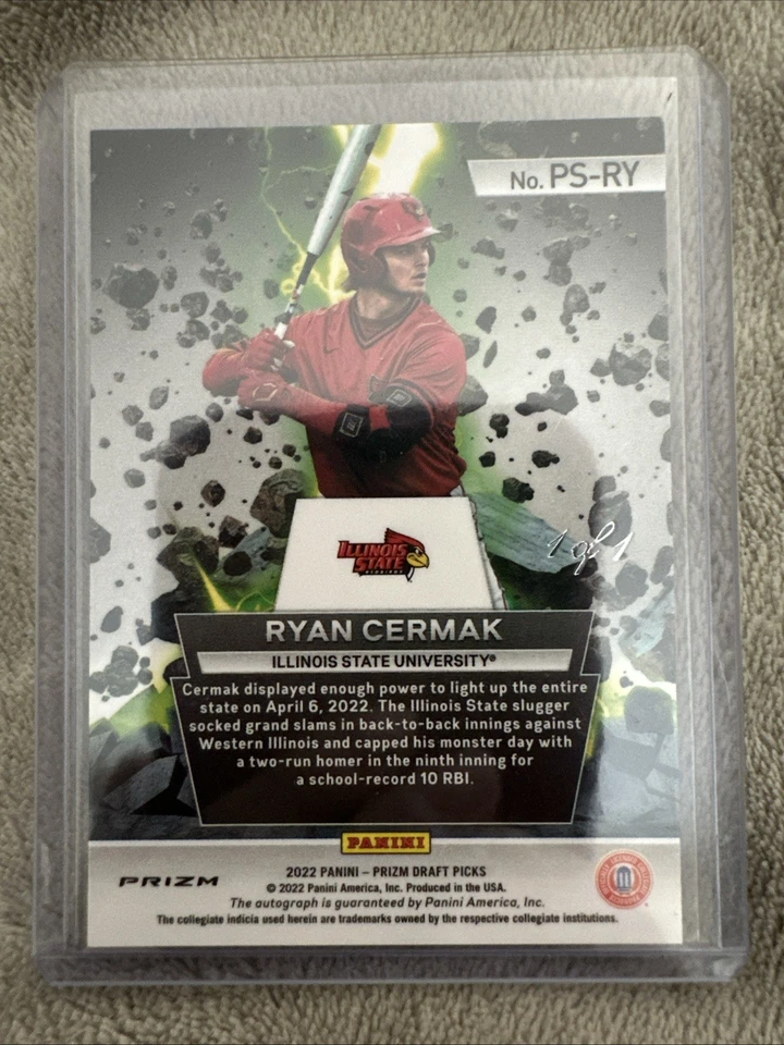 2022 Prizm Draft  Picks Ryan Cermak AUTO Gold Vinyl Prizm 1/1!!!!! - Image 2 of 2