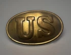 Vtg US Military Civil War Brass Belt Buckle Reproduction Union Army 3.25”