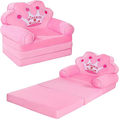 Kids Couch Fold Out, Foldable Princess Chair for Toddlers 1-3, Sofa Bed for Kids