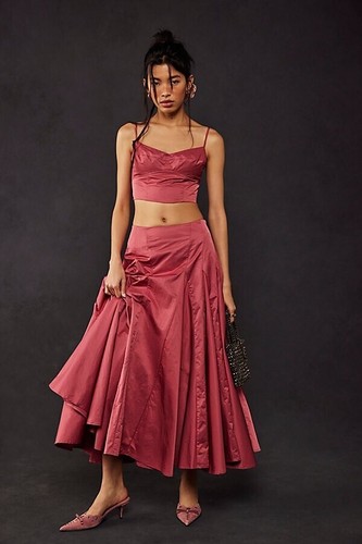 Neu Free People Mya Maxirock Größe 0 UVP: 300 $ pink