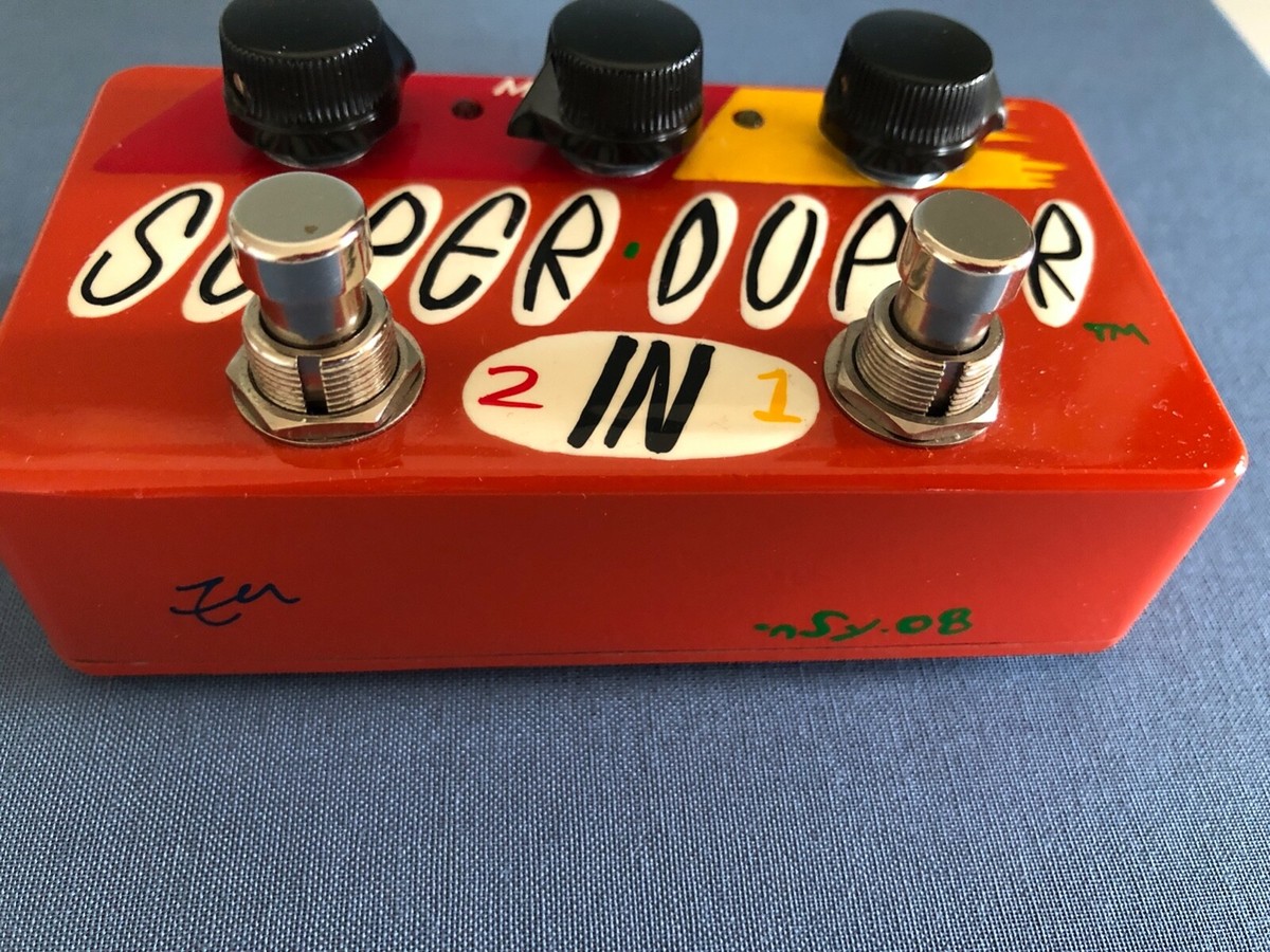 ZVEX Super Duper 2 IN 1 Hand Painted Guitar Pedal NOS 14th ZVEX Super Duper 2 IN 1 Hand Painted Guitar Pedal NOS 14th