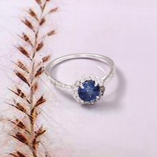 Flawless Wonderful Fine Blue Sapphire925Sterling Silver Handmade Gemstone Ring