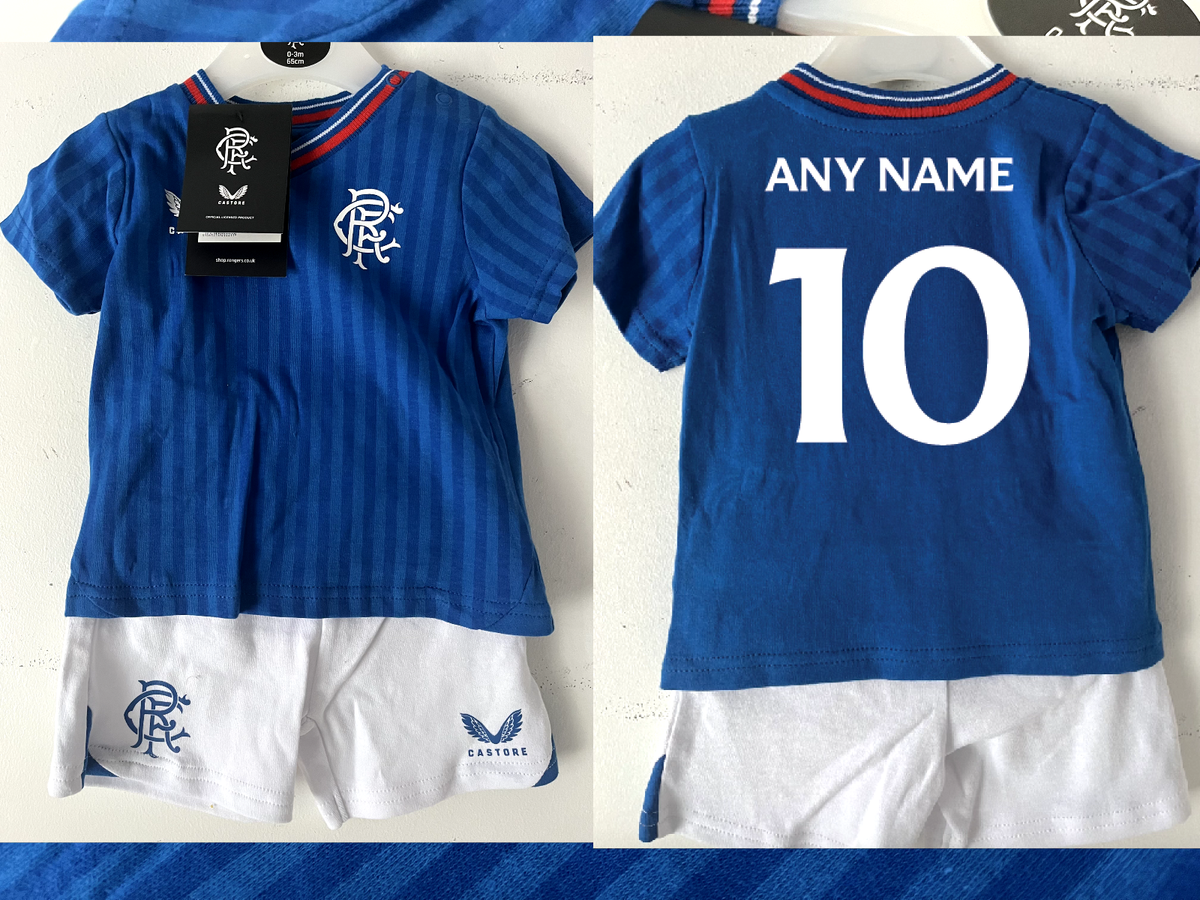 Rangers Any Name BNWT Baby Newborn 0-3 months Kit Shirt Jersey