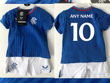 Rangers Any Name BNWT Baby New born 0-3 months Kit Shirt Jersey Football Top Set