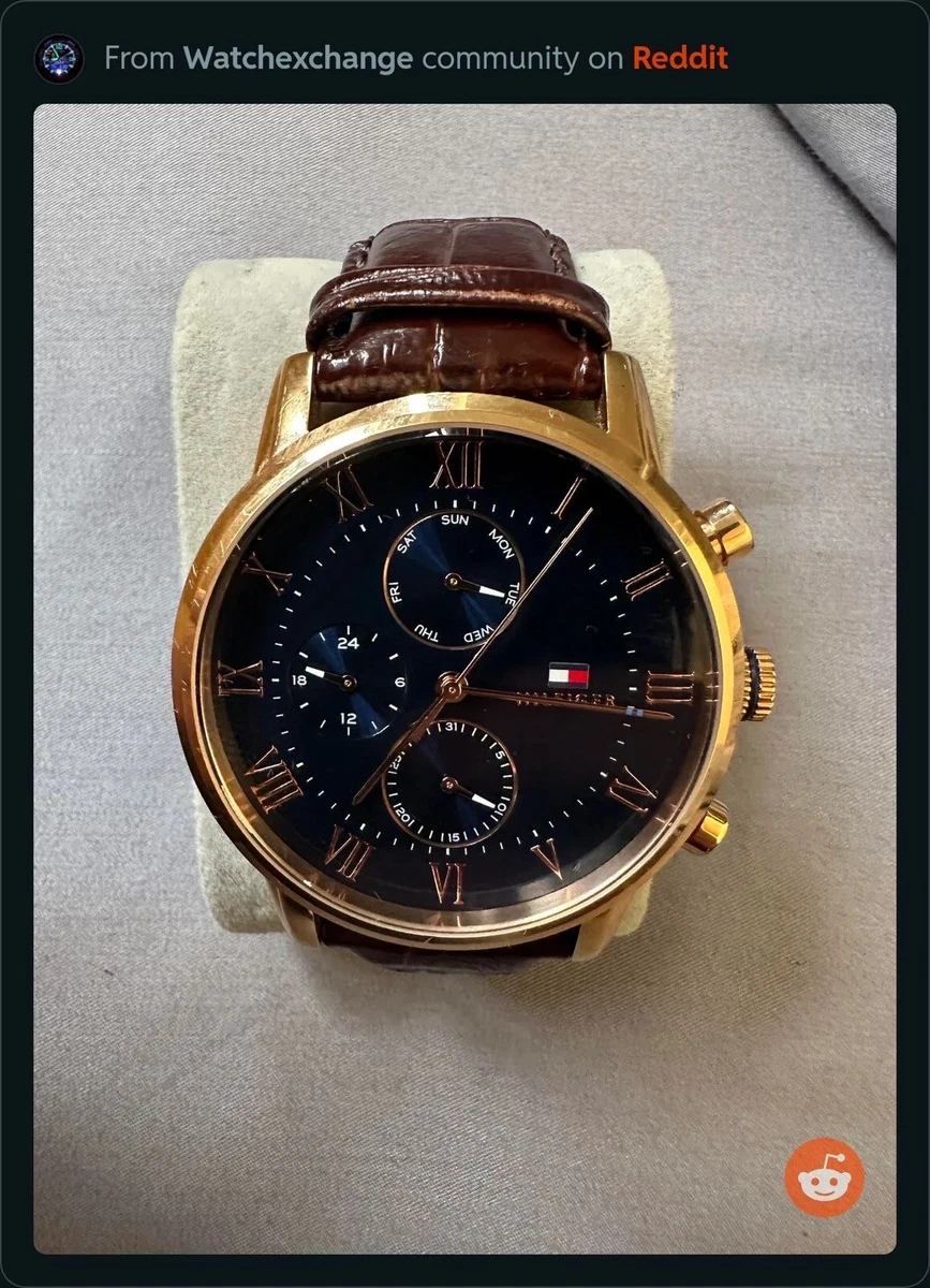 Tommy Hilfiger 1791399 Men s Brown Leather Watch 44mm