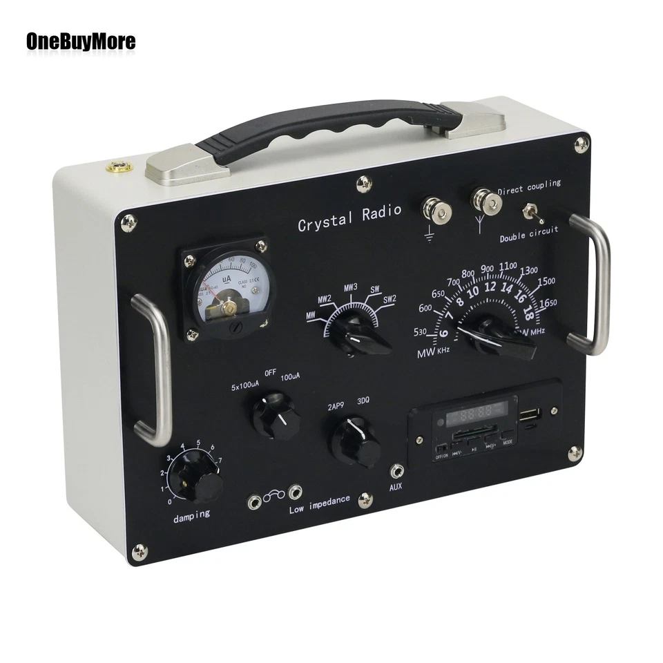 Rádio cristal onda média ondas curtas retrô com rádio FM MP3 módulo reprodutor de música - Imagem 3 de 4