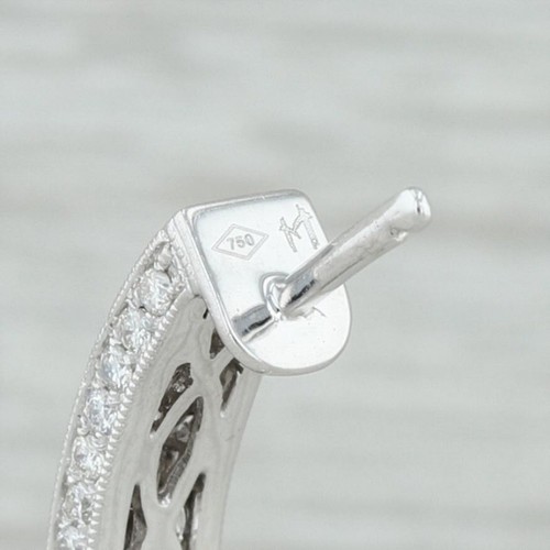 2.50ctw Diamante Interno Fuori Orecchini a Cerchio 18k Oro Bianco 32.8mm Donna - Foto 5 di 6
