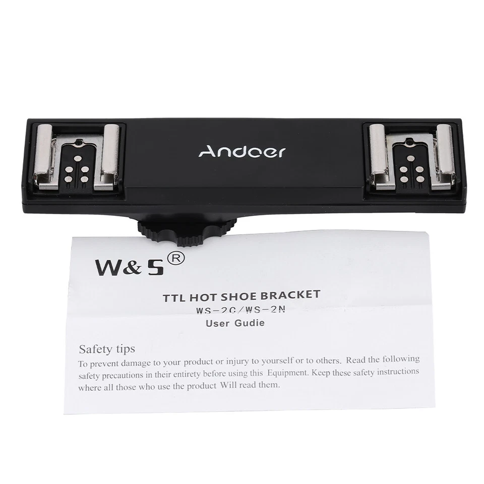 Andoer Dual Hot Shoe Flash Speedlite Light Bracket Splitter for Canon DSLR L3F6 - Image 2 of 4