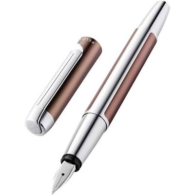 Pelikan Fountain Pen Pura P40 Mocha and Silver Aluminum Barrel 817219