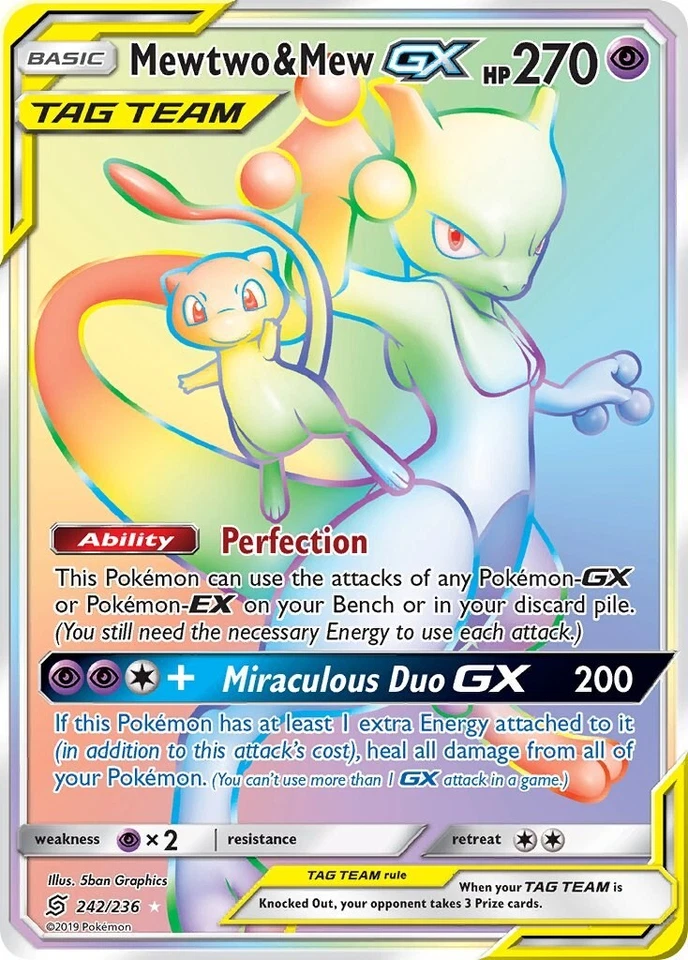 Mewtwo & Mew GX 242/236 Sm-Unified Minds