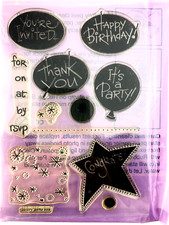 Stampendous Bold Party Invite Perfectly Clear Stamps SSC073