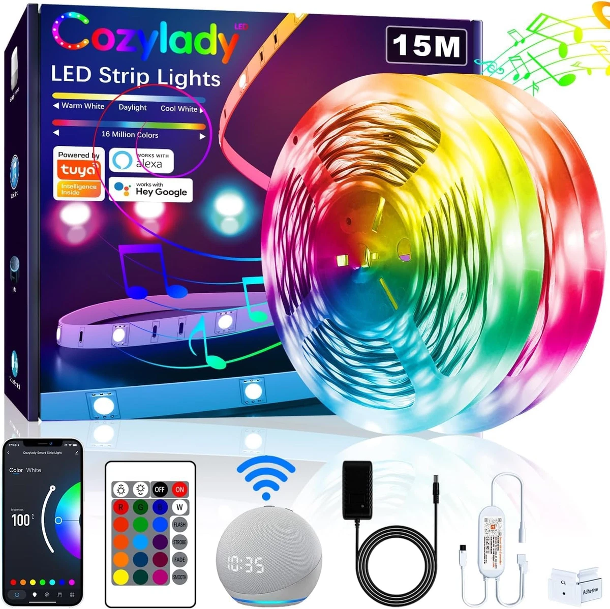 Alexa led strip lights 15m deals