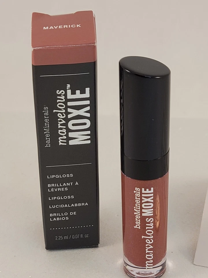 bareMinerals Marvelous Moxie Lip Gloss MAVERICK 0.07 fl oz Travel Size NEW - Image 2 of 4