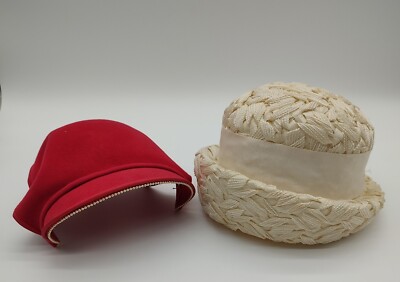 Noreen Fashion Woman's Vintage Hat Tassel Ivory Straw Union Made