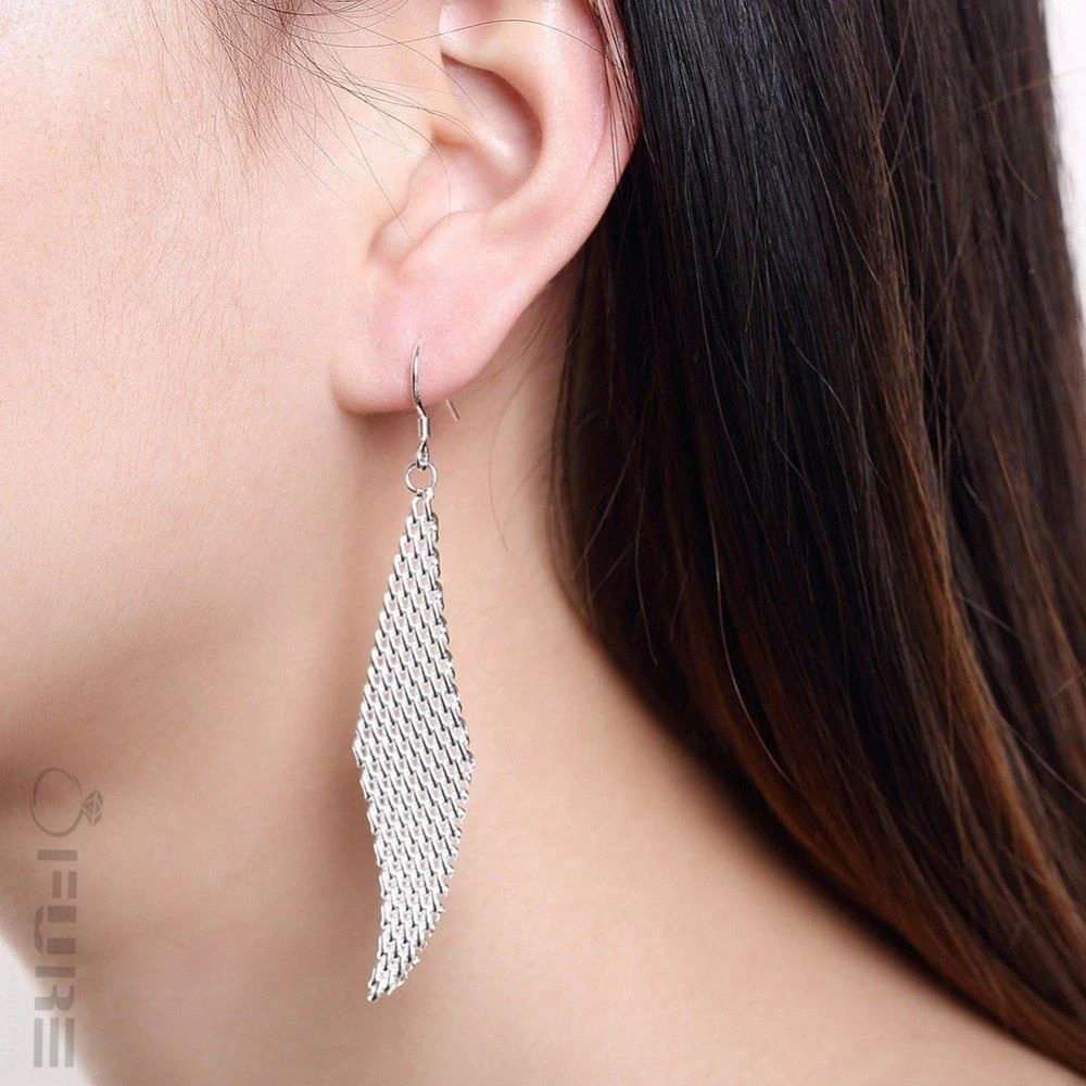 Sterling silver hotsell mesh earrings