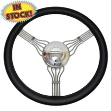 BANJO-BLP - Banjo Steering Wheel w/Adapter & Plain Horn Button - Black